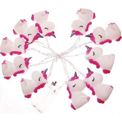 Guirlande Lumineuse - 10 LED Blanc Chaud - 1,5 M - Fonctionne Sur Piles AA - Décoration Chambre Enfant Fille Anniversaire Licorne (1/5)