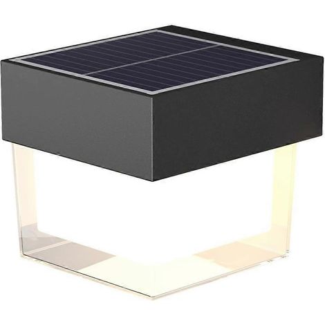 Applique murale solaire extérieure à lumière chaude, étanche, pour balcon, cour, jardin, décoration murale extérieure. (1/5)