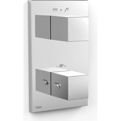 TRES 00625001 THERM-BOX Pieza Vista para Caja Empotrada de 2 Vías Color Cromo - ref: 00625001