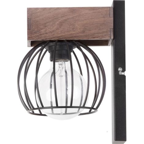 Applique loft nero/marrone Milan E27 1 luce Sigma Lighting