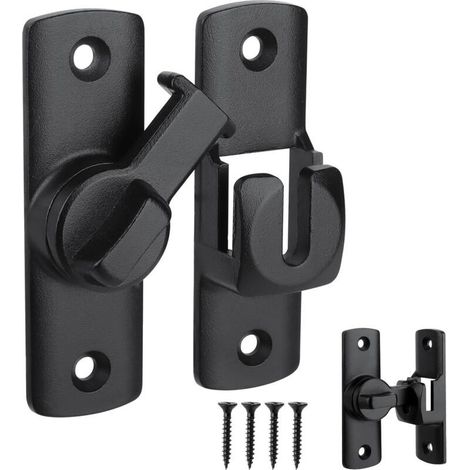 Bardusch - Loquet Porte 90/180 Degrés, Verrou Porte avec Vis, Verrou Serrure de Fermeture Porte, Bloque Porte Coulissante pour Grange Coulissantes, Cuisines, Fenêtres, Portes de Jardin, Salle de Bains (1/5)