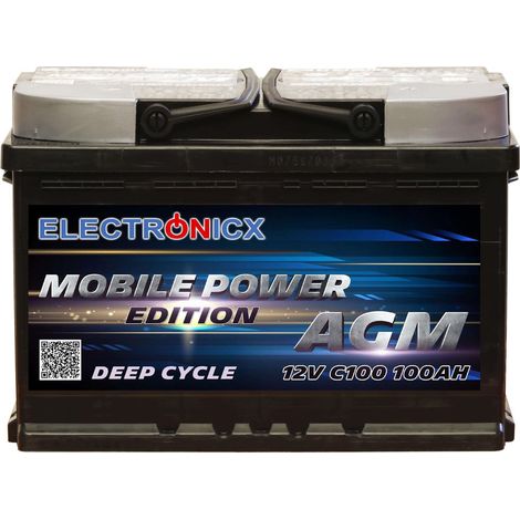 Electronicx Mobile Edition Batterie AGM 100 AH 12V Versorgungsbatterie Freizeit Akku (1/5)