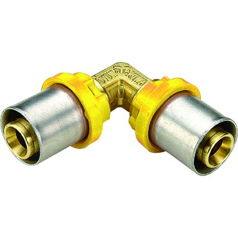 RACCORDO CURVO INTERMEDIO PER TUBO MULTISTRATO A PRESSARE PER GAS MODELLO  AL-COBRAPEX ø16   TIEMME RACCORDERIE SPA