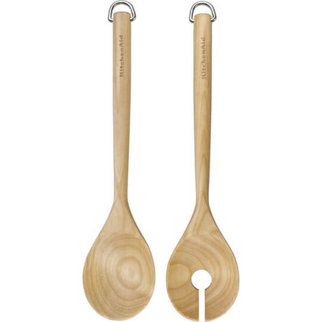KitchenAid Birchwood Salad Servers, Fork and Spoon (1/5)