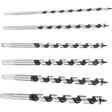 6-teiliges Erdbohrer-Set, 230 mm lang, Sechskantschaft, Vollbohrer-Set für Holzbearbeitung (1/5)