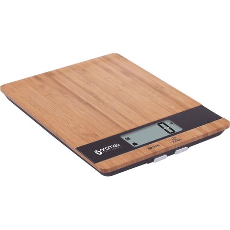 Balanza electrónica de cocina de bambú de 5 kg con pantalla táctil LCD digital de precisión. (1/4)