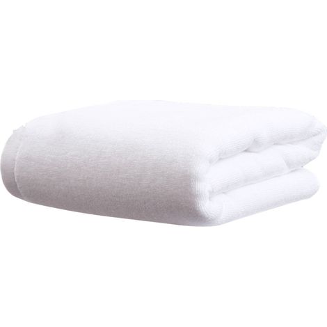 1 serviette de bain, 75 x 180 cm, 500 g, coton blanc, ultra-absorbante, séchage rapide, douce, pour salle de bain, voyage, sport (1/5)