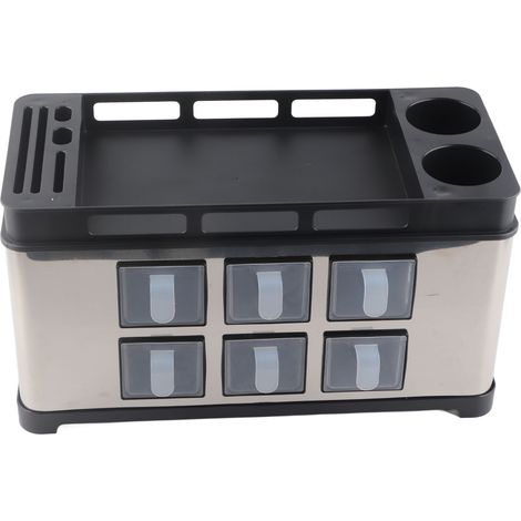 Rack à Épices en Acier Inoxydable, Support Multifonction pour Bouteilles, Pots à Pinceau et Cuillères, Organisateur de Comptoir de Cuisine (1/5)