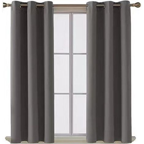 (2xL117xH137, Gris) Rideau Occultant 2 Pièces, Rideau Thermique Isolant Anti Chaleur Tenture Opaque à Oeillets Isolation Lumiere Anti UV Decoration Chambre Maison Salon Intérieurs. (1/5)