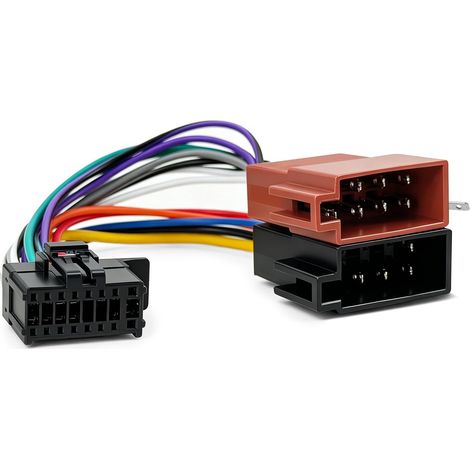 Adaptateur Autoradio 16 Broches - Faisceau Iso avec Connecteur Radio, Câble de Raccordement pour Montage Audio Automobile, Liaison Alimentation et Haut-Parleurs sans Coupe ni Soudure (1/5)