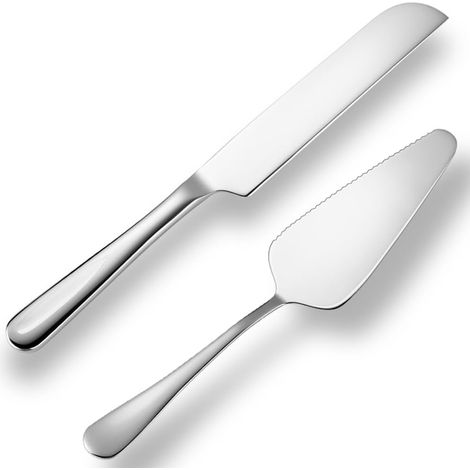 2 Pièces Ensemble de Couteau Et Serveur de Gâteau de Mariage, ensemble de découpe de gâteau en acier inoxydable pour le mariage comprennent un coupe-gâteau et un serveur (1/5)