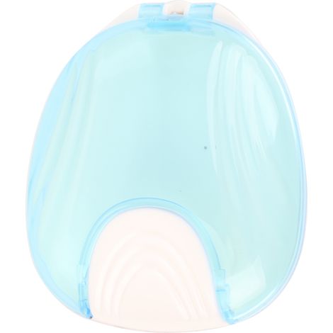 Boîte pour appareils orthodontiques, boîte de rangement portable pour dents d'adulte, boîte pour appareils dentaires, boîte pour prothèses dentaires, fond bleu ciel et blanc Invisalign (1/5)