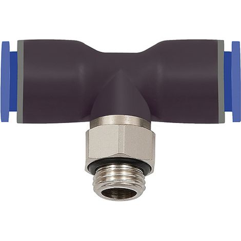 Riegler T-Steckverschraubung Blaue Serie, drehbar, G 1/2 a, Schlauch-Ø 8 (1/3)