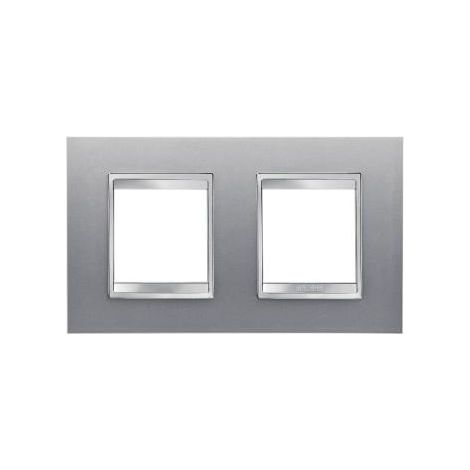 PLAQUE LUX INT. 2+2P H TITANE GEWISS GW16223VT