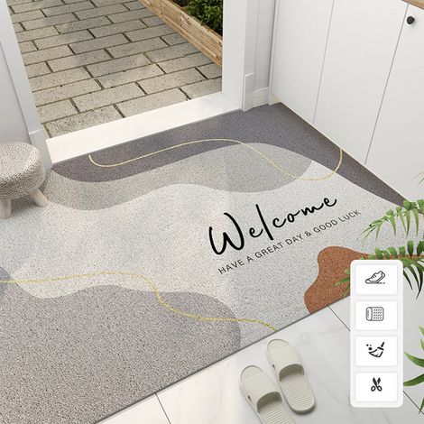 Tapis D'Entrée - Tapis Antidérapant En Polyester - Pour Porte D'Entrée Intérieure Ou Extérieure - 75 x 45 cm - 1 Pièce (1/5)