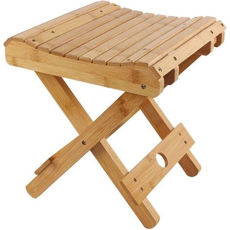 Tabouret pliant d appoint bambou, 29x28x26cm (1/5)