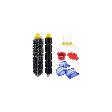 Repuestos y accesorios para aspiradoras iRobot Roomba de las series 500/600: 676, 606, 605, 671, 698, 692, 675, 697, 694, 595, 585, etc., incluyendo 1 rueda giratoria, 1 cepillo de cerdas, 3 cepillos 