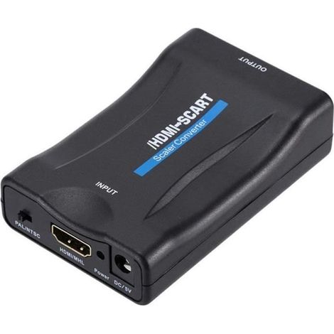 Adaptateur de convertisseur HDMI vers péritel Convertisseur vidéo TV Haute définition Noir sans Lecteur A379 (1/4)