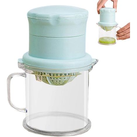 Exprimidor, exprimidor manual de limones con vaso y colador, exprimidor de cítricos, exprimidor de frutas portátil para el hogar (1/5)