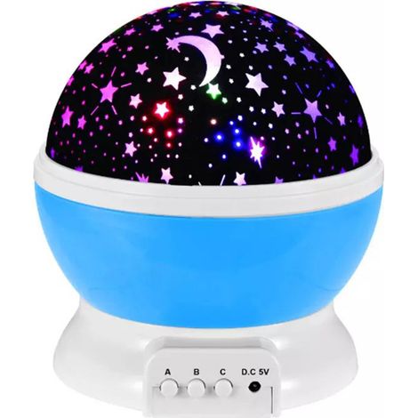 Proyector de estrellas para luz nocturna infantil para la habitación del bebé: lámpara giratoria de 360 grados con control remoto y puerto USB LED. (1/5)