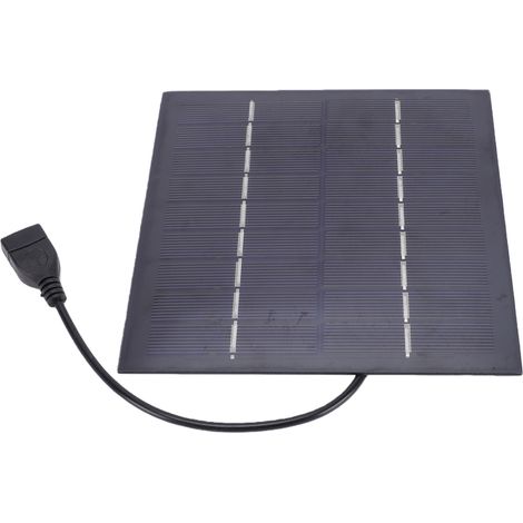Chargeur solaire 5 W en silicium monocristallin USB pour voyages et activités de plein air (noir) (1/5)