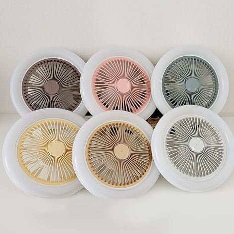 Unsichtbare Mini-Ventilatorlampe mit E27-Fassung, Fernbedienung, 30 W, gelb (mit Speicherfunktion) (1/5)