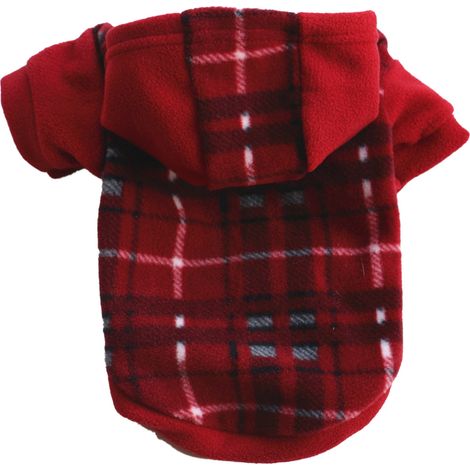 Sweat à capuche pour chien avec bonnet, vêtements d'hiver classiques à carreaux pour chiens et chats de petite et moyenne taille. (1/5)