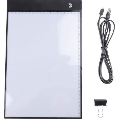 Planche à dessin A4 LED Light Pad pour le dessin avec 3 luminosité réglable pour la peinture au diamant, les artistes, l'esquisse, la peinture, l'animation (1/5)