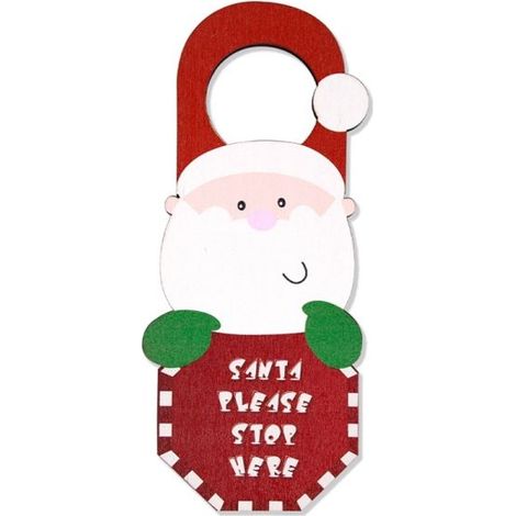 5 Pendentifs de poignée, Noël en bois, surface polie, décoration festive, pour maison restaurant hôtel (1/5)