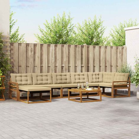 Outdoor-Sofagarnitur 22 pcs Natur und Beige Massivholz Akazie (1/5)