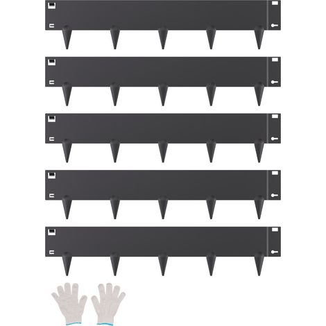 Bordure de Jardin en Acier, Lot de 5, Bordures Paysagères en Métal, 990 x 207 mm, Résistante à Rouille, Installation Simple, Bandes Pliables pour Séparateur de Chemin de Cour, Pelouse, Noir (1/5)