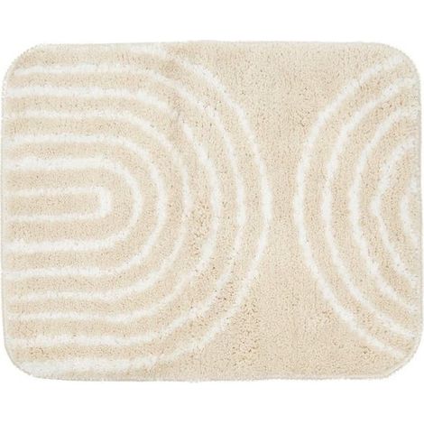 Tapis de salle de bain de 50x40 cm, lavable en machine, beige (SATDPREDWC07BE) (1/5)