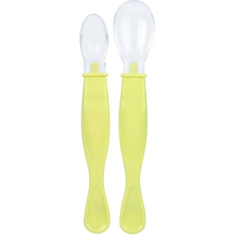 Lot de 2 cuillères bébé en silicone alimentaire à bouts souples pour alimentation infantile, ustensiles pour bébé (1/5)