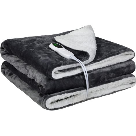 Lavio Electric Heated Blanket Throw Soft Flannel Fleece Washable Fast Heat Up