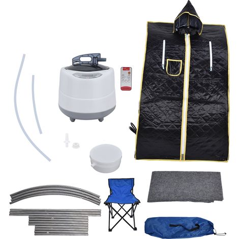 Sauna portable 2 L 1000 W, 9 niveaux de puissance, télécommande multifonction, mini sauna domestique, prise UE 220-240 V CA (1/5)