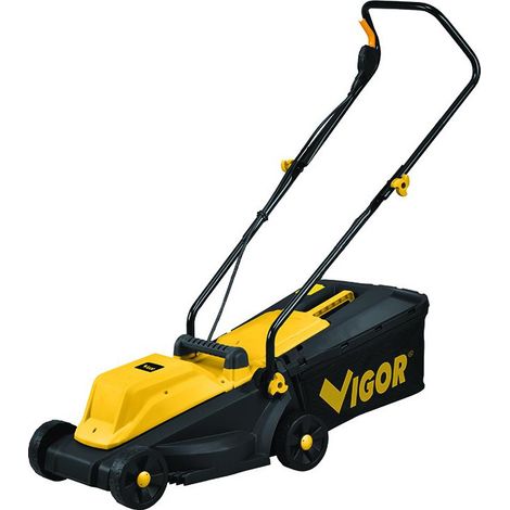 Vigor – Tondeuse électrique filaire 1000W – Largeur de coupe 32 cm – Hauteur de coupe réglable 2,5 à 5,5 cm – Panier 35 litres pour ramassage - V-1033 (1/2)