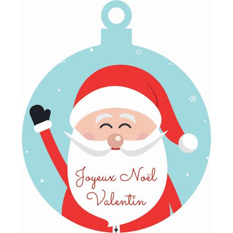 Décoration de Noël personnalisée avec un prénom - Cadeau Noël, décoration sapin de Noël en plexiglass - Modèle Santa (1/3)