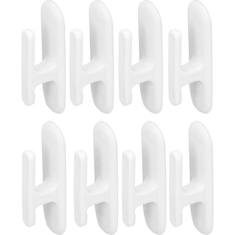 8 crochets adhésifs muraux blancs pour stores, organiseur de cordon, support de fixation pour câble de store (1/5)