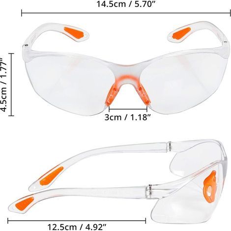 ZOLGINAH Confezione da 4 occhiali di sicurezza trasparenti - Occhiali protettivi con lenti in plastica, ponte nasale e terminali delle aste in gomma per un maggiore comfort - Occhiali DPI trasparenti (1/5)