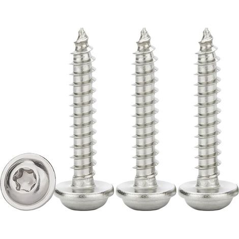 50 vis autoperceuses pour tôle M3x20 mm, vis autoperceuses Torx avec rondelle en acier inoxydable, vis à bois A2 v2a à tête fraisée (1/5)