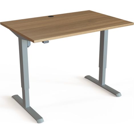 STIER Elektrisch Höhenverstellbarer Schreibtisch 501-33 120 x 80 cm Nussbaum melamin 68-118 cm (1/3)