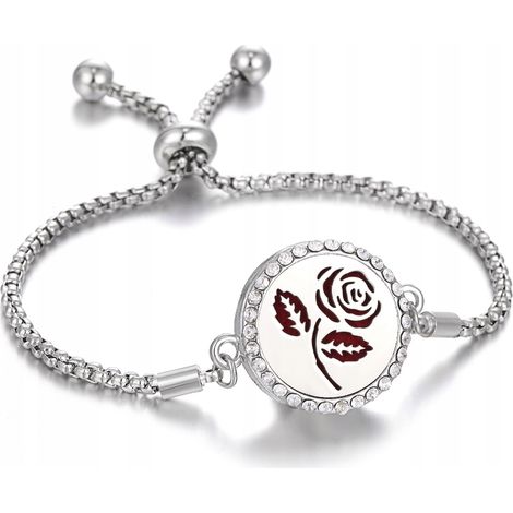 Aromatherapie-Armband aus Stahl Rose B02 (1/2)