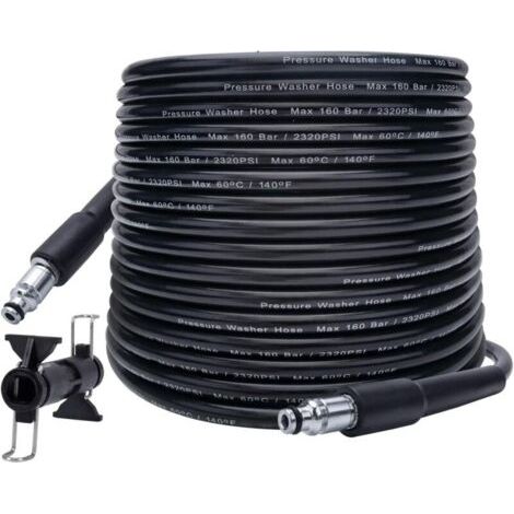 Tuyau de Nettoyeur Haute Pression 10 m x 140 bar, Compatible avec BOSCH, BLACK & DECKER, AR, MICHELIN, STANLEY, MAC ALLISTER (1/4)