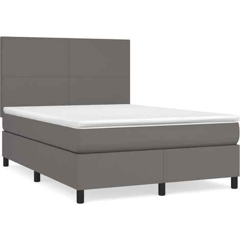 Maison Exclusive - Boxspringbett mit Matratze Grau 140x200 cm Kun