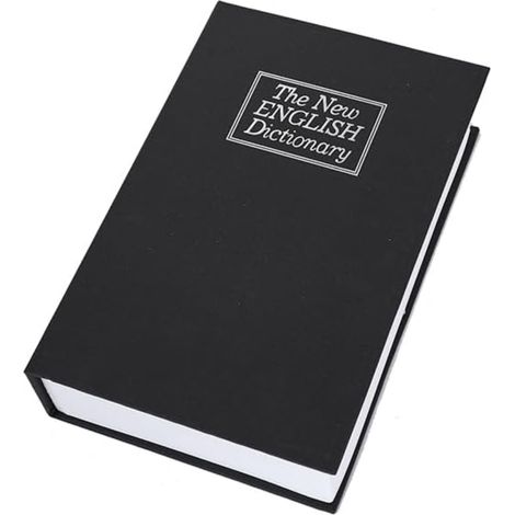 Coffre Fort Discret Cachette Secrète en Forme de Livre Boîte de Rangement Sécurisée avec Serrure à Combinatoire Argent, Clés, Bijoux et Objets de Valeur (Noir) (1/5)