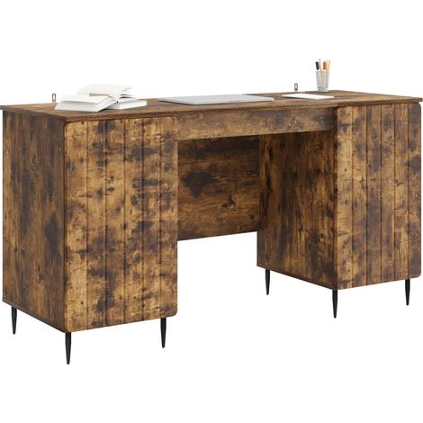 Maison Exclusive - Schreibtisch Geräucherte Eiche 142,5 x 50 x 75