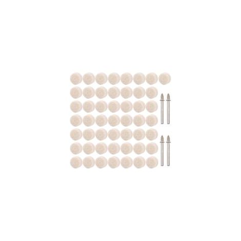 Têtes de Polissage, 50 PCS Roue de Polissage en Laine, Accessoires de Polissage de Meule de Polissage avec Tige Métal Pour Accessoires Dremel Outils Rotatifs (1/5)