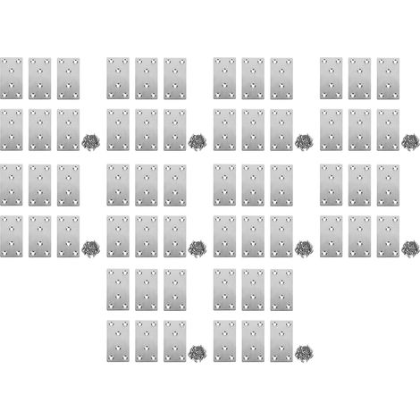 60 PièCes Plaques de Réparation Supports de Renfort Droits Support Plat Robuste Plaques de Réparation en Acier Inoxydable pour Meubles en Bois (1/5)
