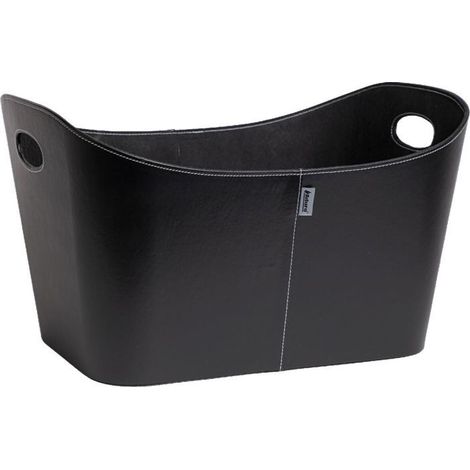 Cesto per legna - ADURO - 55 x 45 x 30 cm - Imitazione pelle - Dotato di manici