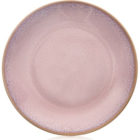 Assiette à dessert - En céramique - Rose - 20,5 cm - Assiette petit déjeuner - Lavable en machine